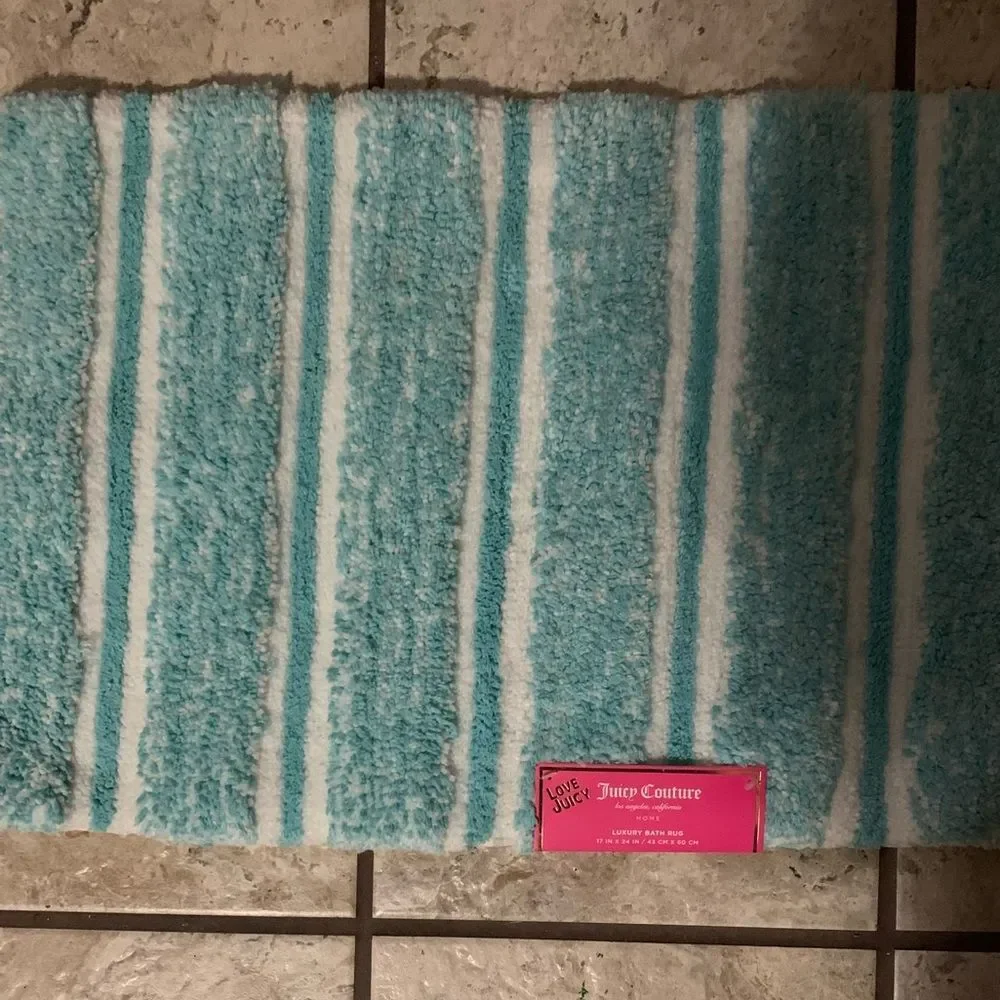 Brand New With Tags Juicy Couture Striped Bath Rug